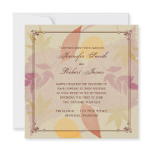 Rustic Höst löv bröllopsinbjudan