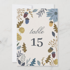 Rustic höst löv faller bröllopsbordsnummer inbjudningar