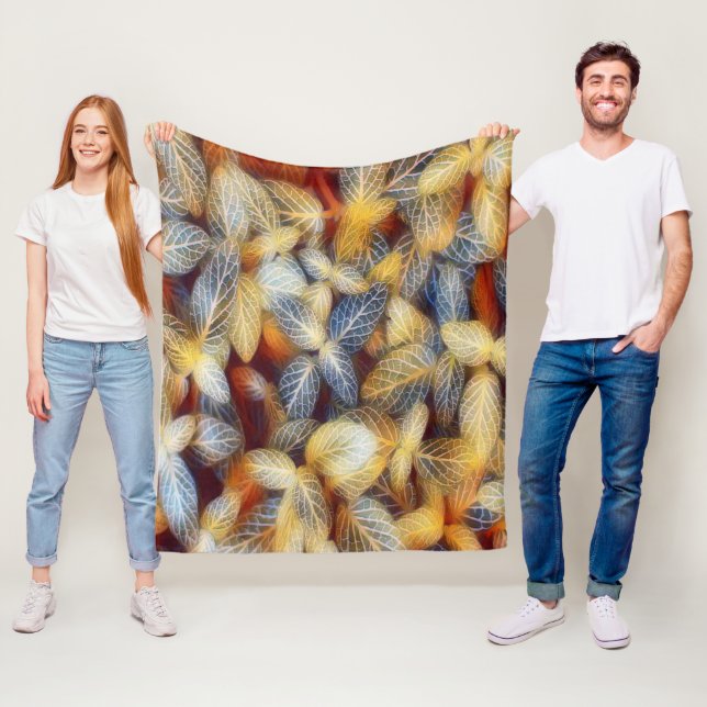 Rustic Höst löv Fleecefilt (På plats)