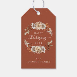 Rustic Höst löv Happy thanksgiving Presentetikett