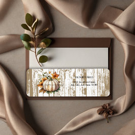 Rustic Höst löv Little Pumpkin Baby Shower Returadress Etikett