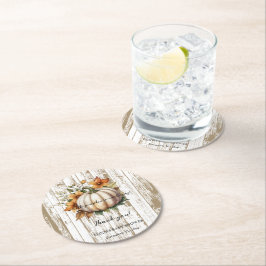 Rustic Höst löv Little Pumpkin Baby Shower Underlägg Papper Rund