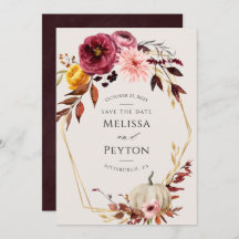 Rustic Höst löv Spara datumet