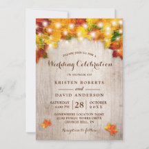 Rustic Höst löv String Ljus Fall Wedding