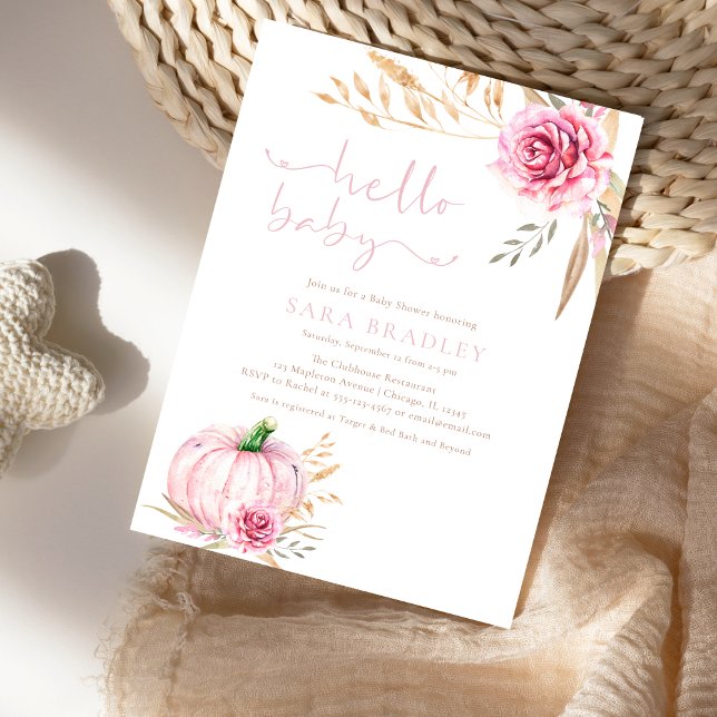 Rustic höstboho Pumpkin flicka dusch Inbjudningar (Skapare uppladdad)