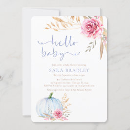 Rustic höstboho Pumpkin pojke dusch Inbjudningar