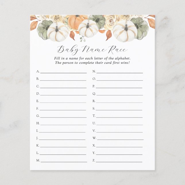 Rustic Hösten Baby Namn Tävling (Framsida)