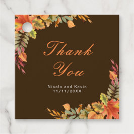 Rustic Hösten Höst löv Bröllop Tack Gåvor Etiketter