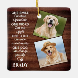 Rustic Hund älskare Quote Keepsakes Pet Hund Photo Julgransprydnad Keramik