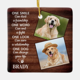 Rustic Hund älskare Quote Keepsakes Pet Hund Photo Julgransprydnad Keramik