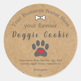Rustic Hund Anpassningsbar doggie cookie Runt Klistermärke