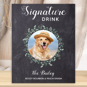 Rustic Hund Namnteckning Drinks Pet Bröllop Poster