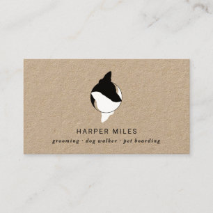 Rustic hund yin och Yang logotyp hund Visitkort