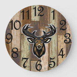 Rustic Hunter Large Clock Stor Klocka