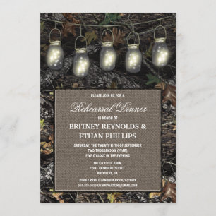 Rustic Hunting Camo Rehearsal Dinner-inbjudan Inbjudningar