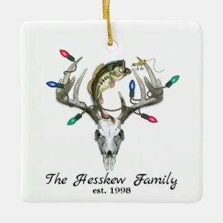 Rustic Hunting Fishing Hjort Antlers Metall Orname Julgransprydnad Keramik