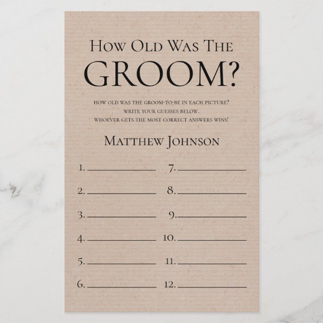 Rustic hur gammal var Groom (Framsida)