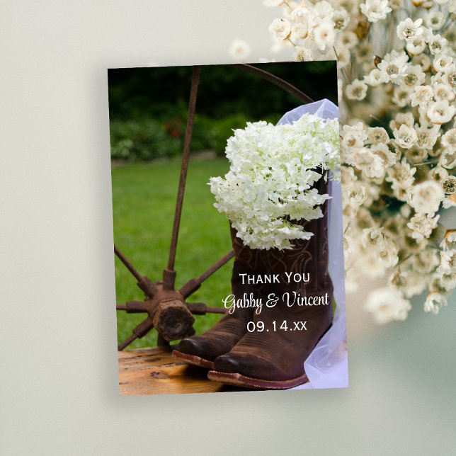 Rustic Hydrangea CowboyBoots Bröllop Tack (Skapare uppladdad)