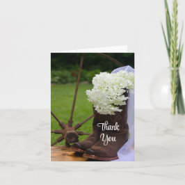 Rustic Hydrangea CowboyBoots Bröllop Tack Kort