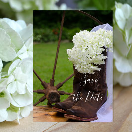 Rustic Hydrangea CowboyBoots Spara datumet