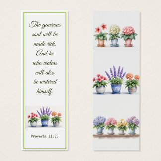 Rustic Hydrangea Lavender Elegant Bible Verse Litet Visitkort