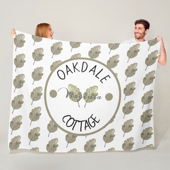 Rustic Hyrescenshytter Botaniskt Löv Fleecefilt (På plats)