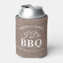 Rustic I Do BBQ Party favors can Cooler