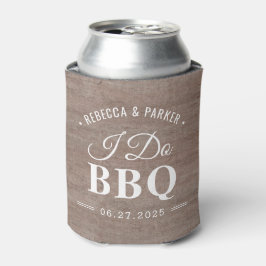 Rustic I Do BBQ Party favors can Cooler