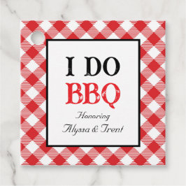 Rustic I DO BBQ Red Gingham Bröllop Gåvor Etiketter