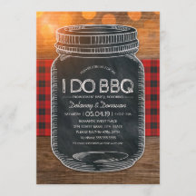 Rustic I Do BBQ Vintage Mason Burk Förlovningsfest