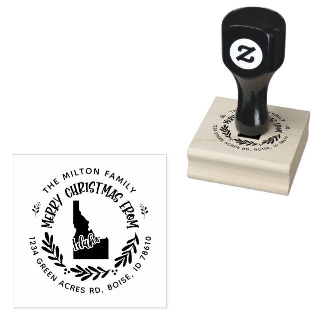 Rustic Idaho God jul Returadress Stämpel (Stämplad)