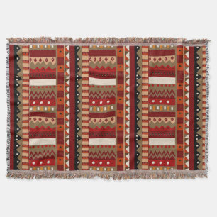 Rustic Ikat Tribal Inspired Throw Blanket Filt
