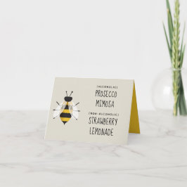 Rustic Illustrated Bee Foled Food or Drink Sign Kort