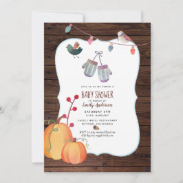 Rustic-inbjudan till hönspFolk Art Baby Shower Inbjudningar