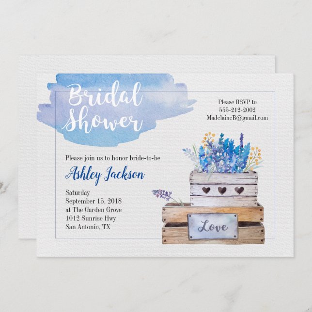 Rustic Inbjudningskort för möhippan (Fram/baksida)