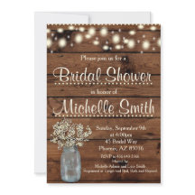 Rustic Inbjudningskort för möhippan, Mason Burk, B