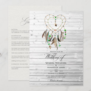 Rustic Indian legend Tribal Boho Bröllop Inbjudningar