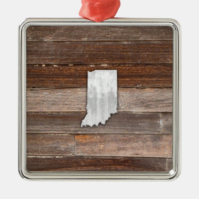 Rustic Indiana på Brown Boards Julgransprydnad Metall (Framsidan)