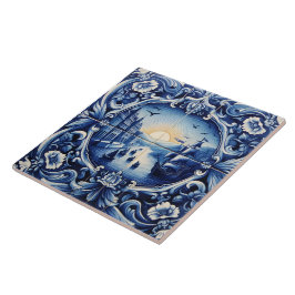 Rustic Indigo River Azulejos Kakelplatta