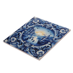 Rustic Indigo River Azulejos Kakelplatta