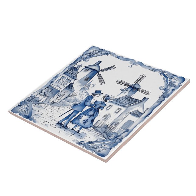 Rustic Indigo Village Tiles Kakelplatta (Sidan)
