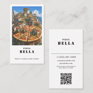 Rustic Italian Pizza Bella Coastal Town Shop Visitkort