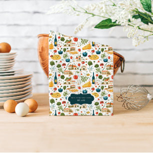 Rustic Italienska köksmonogram Tea Towel Kökshandduk