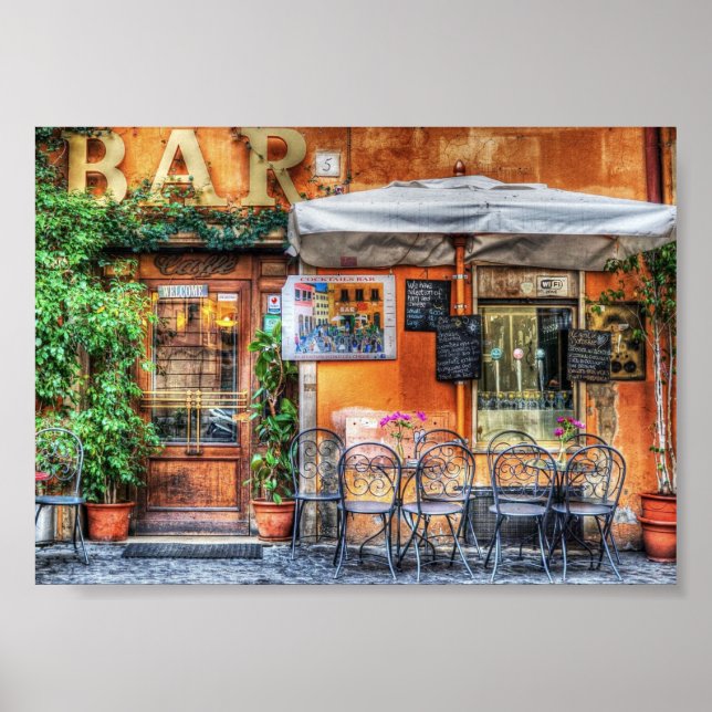 Rustic Italienska Pub Poster (Framsidan)