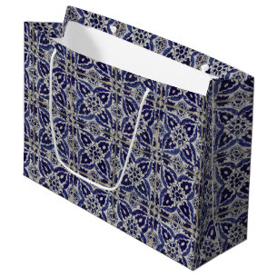 Rustic Italy Tiles Azulejo Blue White Geometric