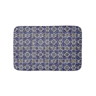 Rustic Italy Tiles Azulejo Blue White Geometric Badrumsmatta