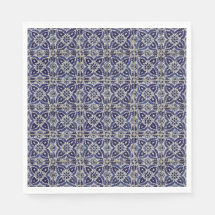 Rustic Italy Tiles Azulejo Blue White Geometric Pappersservett