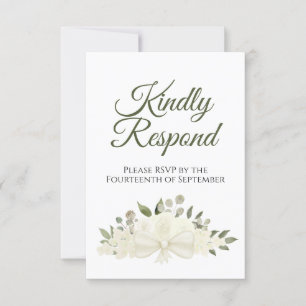 Rustic Ivory eller White Blommigt Bouquet Bröllop OSA Kort