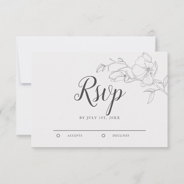 Rustic Ivory Magnolia Flowers Bröllop OSA Kort (Framsida)