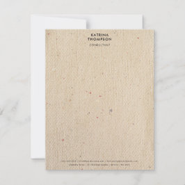 Rustic Ivory Papper Minimalist Business Corporate Anteckningskort